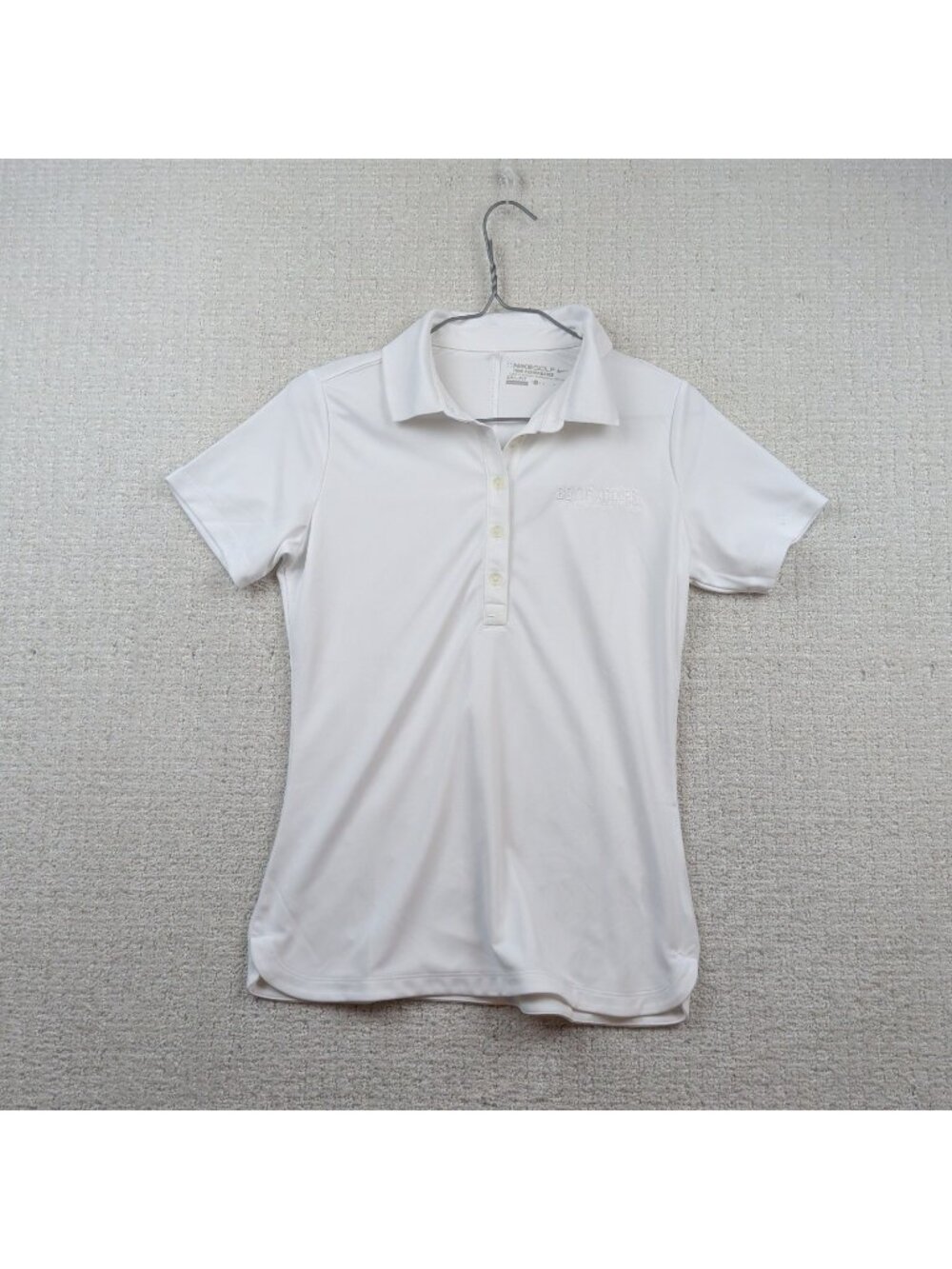 Nike Golf Polo x Bombardier Womens Sz S White Dri Fit Tournament Preppy Tennis